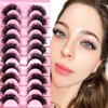 Professional 10pairs Faux 3D Mink Eyelashes Thick Long Multilayer Fluffy