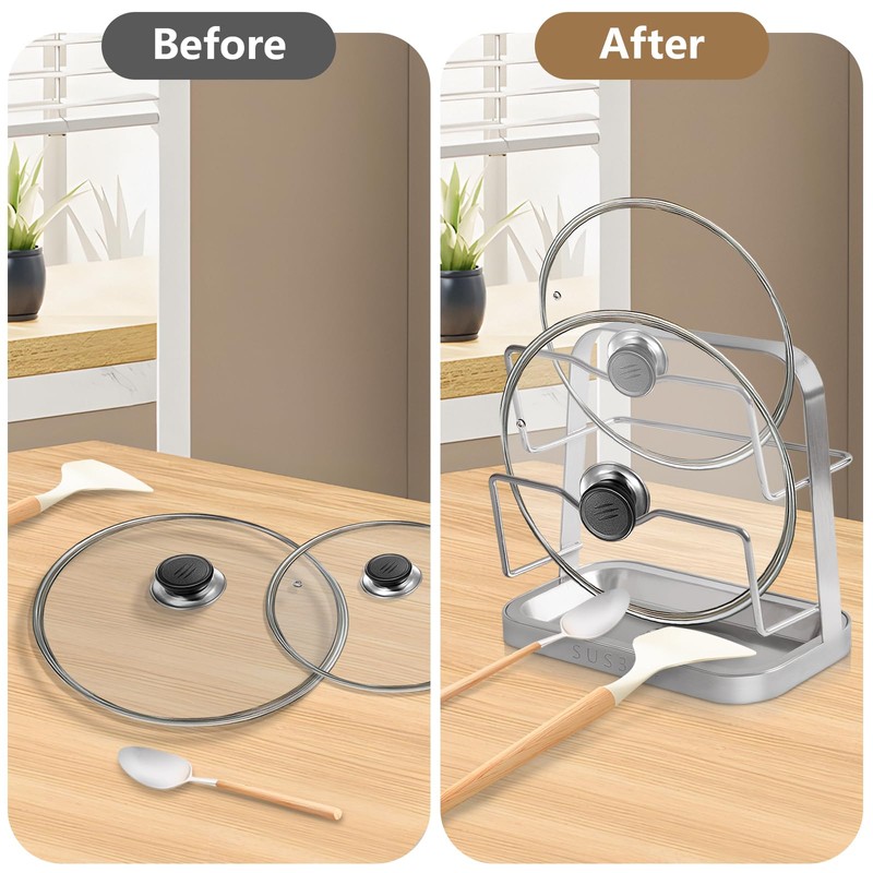 Puliyunxiang Pot Lid Holder While Cooking, 304 Stainless Steel Pot