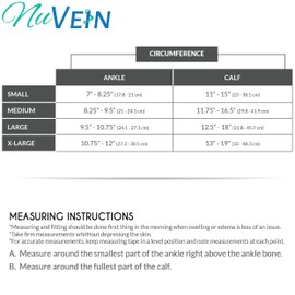 NuVein Medical Compression Stockings, 20-30 mmHg Support, Soft Comfort Microfiber, Knee Length, Closed Toe, Black, Medium