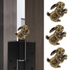 3PCS Brass Rabbit Hinge Heads Decorative Topper, Standing Rabbit Door