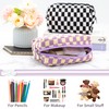 PAZIMIIK Checkered Makeup Bag for Purse Portable Zipper Make Up