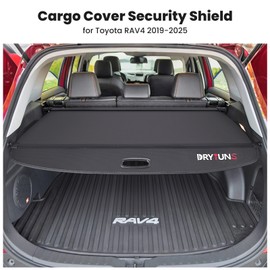 Drytuns Cargo Cover for RAV4 2025 2026, Retractable Trunk Cover for Toyota RAV4 2019-2026, Anti-Peeping Security Shield Shade, Black