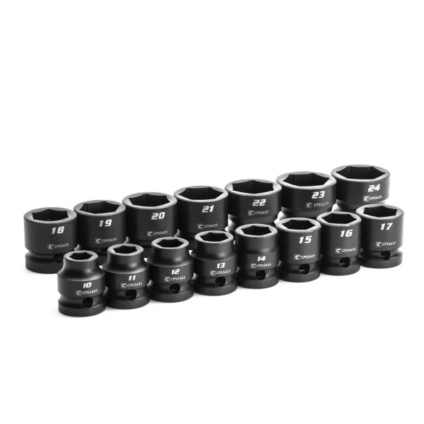 Capri Tools 1/2 in. Drive Stubby Impact Socket Set, Metric,