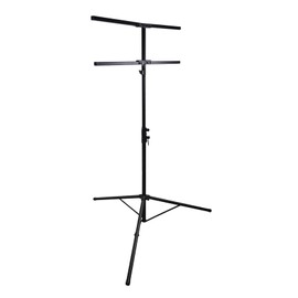 Rockville RVLS-F1 12FT Folding Lighting Tree Stand For 8 Lights, 110LB Capacity, 48" Foldable Lighting Mount Bar, Adjustable Height 95-142", Includes Mounting Hardware, for DJs and Events