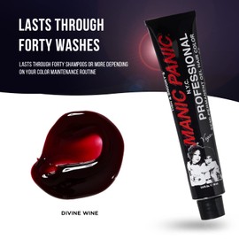 MANIC PANIC Professional Divine Wine - Medium Violet Based Red Semi Permanent Gel Hair Color - Lasts Through 40+ Washes - No Developer Required (3oz)