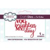 Sue Wilson Mini Expressions-You Brighten My Day-Craft Die, Metal, Size