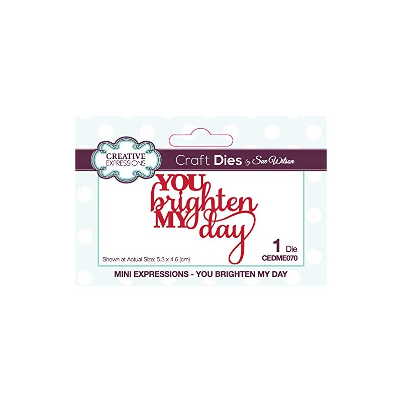 Sue Wilson Mini Expressions-You Brighten My Day-Craft Die, Metal, Size