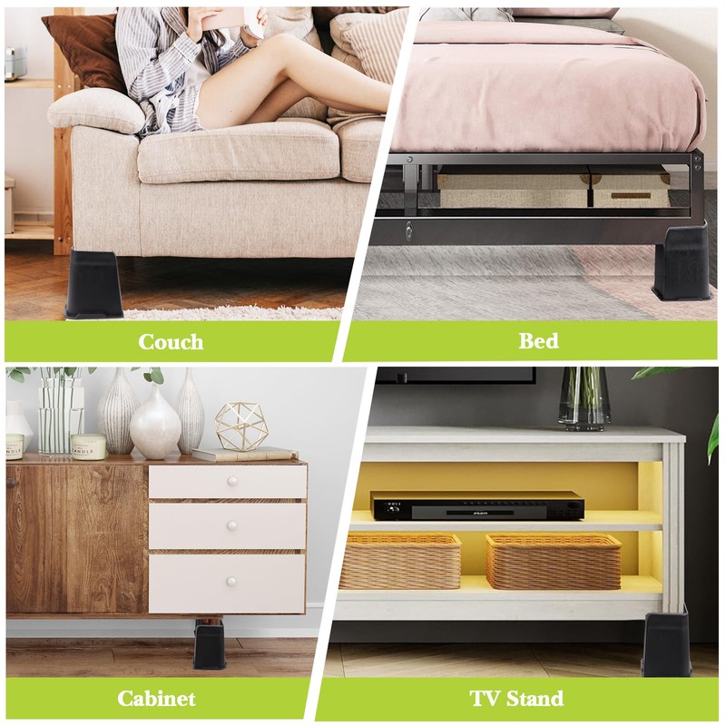 Bed Risers 10 inch Heavy Duty, Oversized Furniture Riser for
