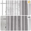 MYSKY HOME Short Linen Look Curtain Living Room Curtain with