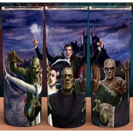 Unbranded Classic Horror  Universal Monsters Frankenstein Dracula Cup Mug Tumbler 20oz