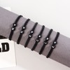 Initial Bracelets for Women Friendship Bracelet Kit Black Braided Rope
