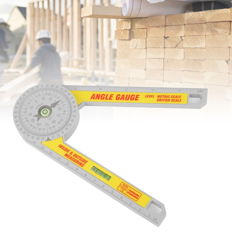 360 Degree Angle Gauge DIY Protractor Goniometer Inside Outside Measuring