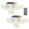 SZPOWER 6000LM Solar Lights Outdoor, 6 Heads Solar Flood Lights
