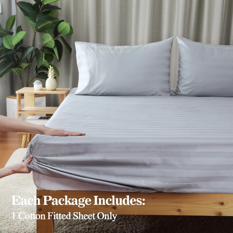 100% Cotton Fitted Sheet King Size Only, 600 Thread Count,