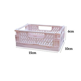 EURXLQ Pack of 6 Folding Boxes, Pink, 15 x 10 x 6 cm, Folding Box Baskets, Storage, Collapsible, Portable Storage Boxes, Colourful Storage Box, Suitable for Kitchen, Bathroom, Office, Bedroom