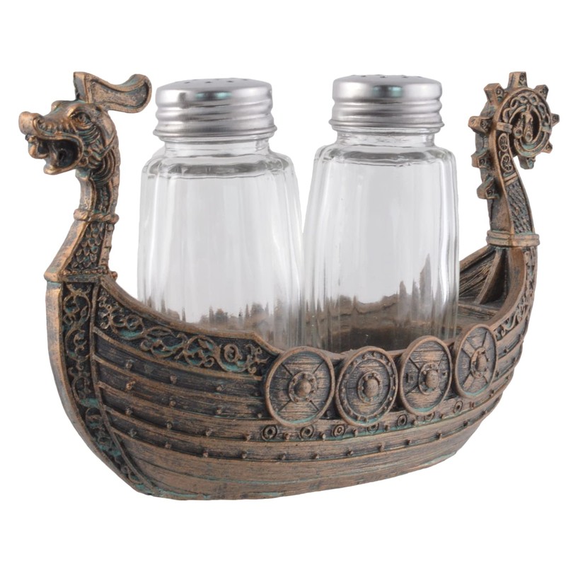 Nordic Salt and Pepper Shakers "Drakar" - Viking Ship with