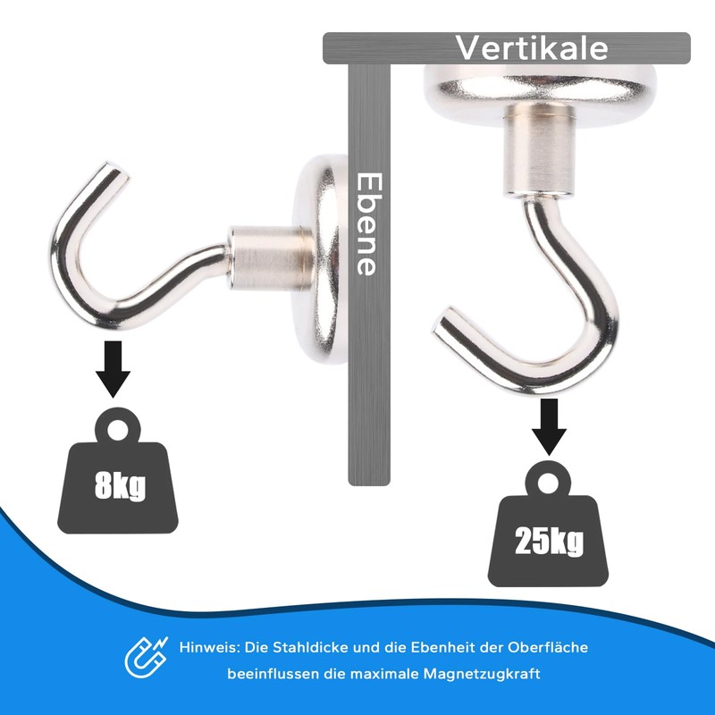Aenienoe Magnetic Hooks Extra Strong 32 mm Magnetic Hook Strong