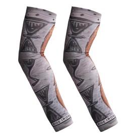 RIDEIRON Arm Sleeves Men Women UV Protection Sleeves UPF 50 Non-Slip Cooling Arm Warmers Moisture Wicking Cover for Motorcycling, Hiking, Cycling, Running or Fishing, khaki, S