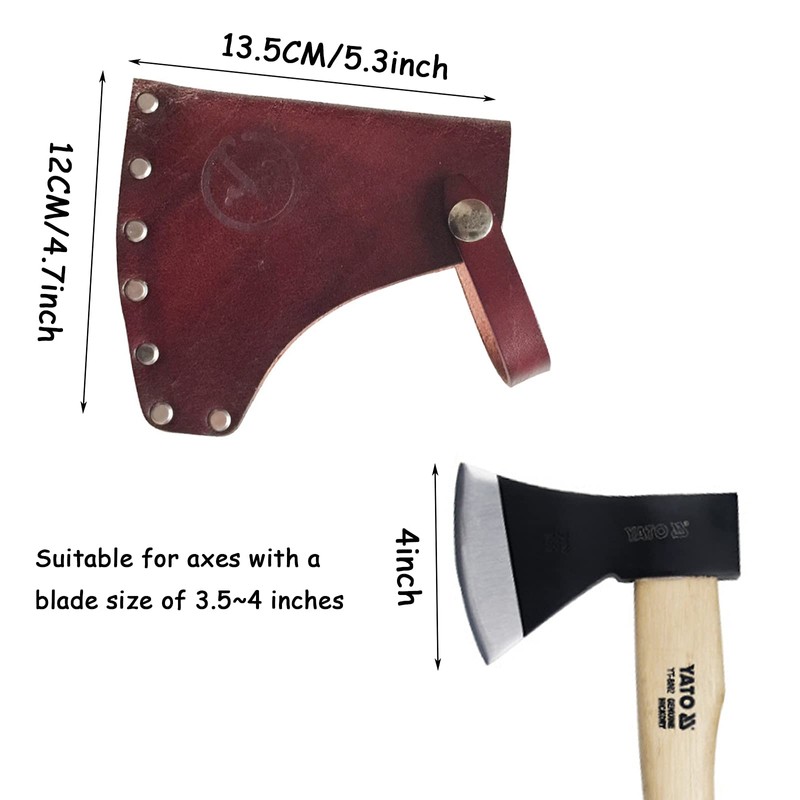 Kyien Leather Hatchet Axe Sheath Protector Tool - Head Cover