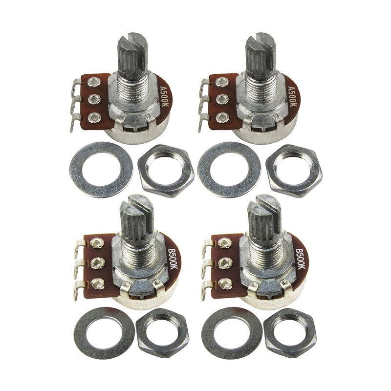 FLEOR A500K+B500K Small Guitar Pot, 18 Spline Short Split Shaft