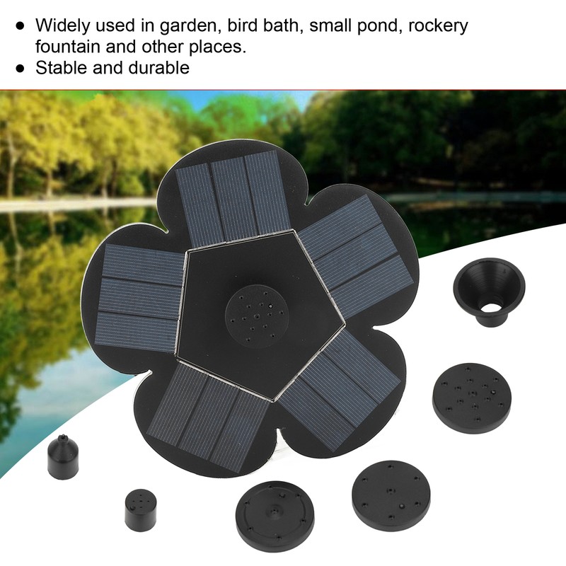 Solar Fountain Solar Powered Plum Blossom Style Fast Start Up