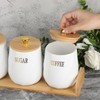 JUXYES Set of 3 Ceramic Canisters Set for Sugar Coffee