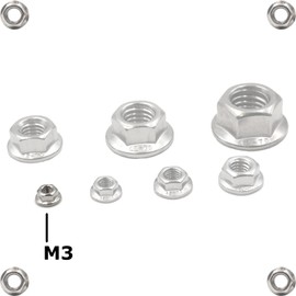 Sperrzahnmuttern M3 Edelstahl A2 / V2A - DIN 6923 - Flanschmutter mit Sperrverzahnung - 1000 Stück