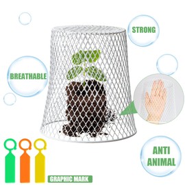 40 Pcs 8 inch Chicken Wire Plant Covers,Wire Garden Cloches Chicken Wire Cloche Plant Protector Metal Heavy Duty Garden Plant Cloche for Keeping Bunnies Chicken Squirrels Birds Other Out