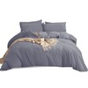 Imperial Rooms Single Duvet Cover Set Brushed Microfiber Plain Grey