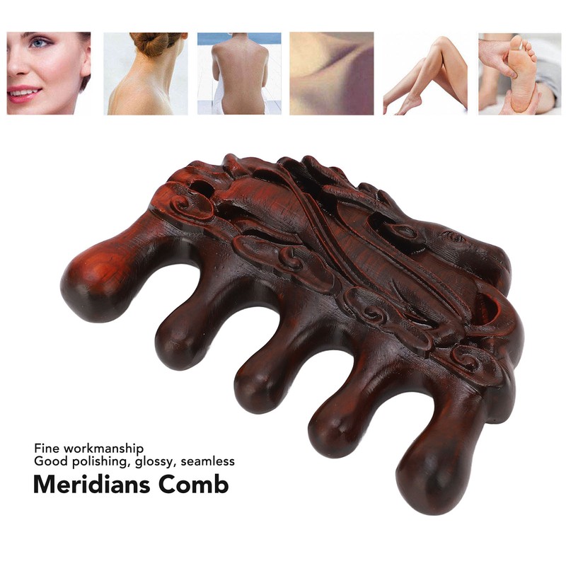 Meridians Comb Static Free 5 Teeth Head Scalp Composite Wood