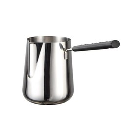 Elvaesther Milk Warmer Pot, Stainless Steel Butter Warmer with Pouring Spout, Milk Pan with Scale Chocolate Melting Pot Milk Frothing Pitcher with Lengthened Heat-insulated Handle 1000ml