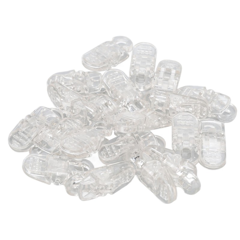 20pcs Hearing Aid Lanyard Clip ABS Portable Transparent Clip Accessory
