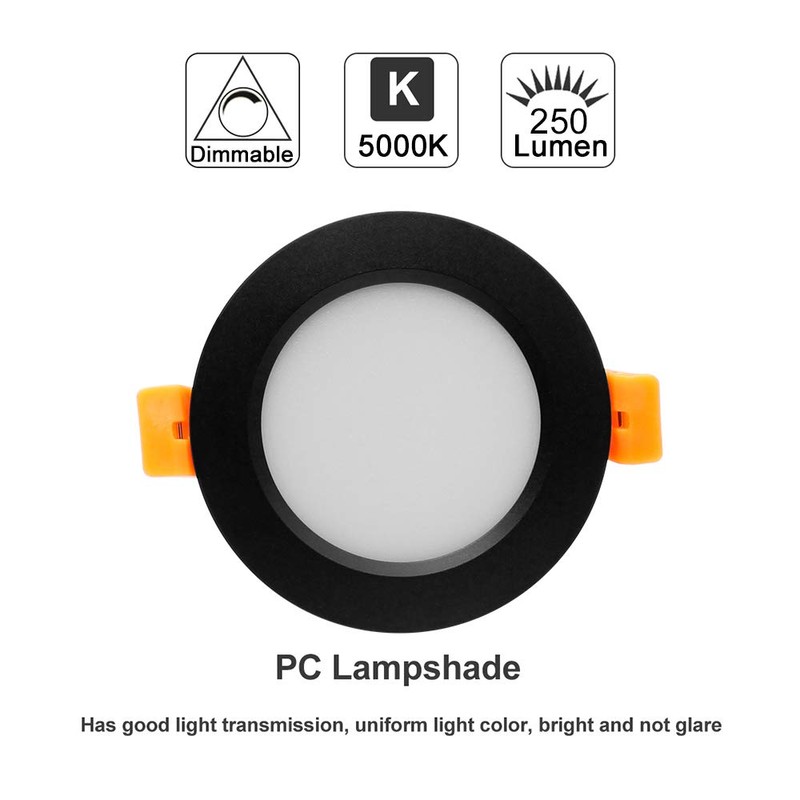 YGS-Tech 2 Inch LED Recessed Lighting, Dimmable Downlight 3W(35W Halogen