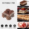 FZJ 50 Pack 15OZ Square Clear Plastic Dessert Cups with
