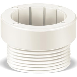 Thyle Pool Umbrella Stabilizer Adapter Pool Deck Inground Umbrella Inserts Sleeve Threaded Adapter Sleeves Stabilizer for Patio Outdoor 1 3/4" Insert(White)