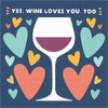 Design Design Yes Wine Loves Beverage Napkin, 5-Inch, Multicolor, 20