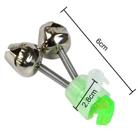 TINGDUANJIAN 25Pcs fishing bells Fishing Alarm Light Luminous Twin Bells Fishing Tackle Night Sea Fishing Rod LED Light Clip with Twin Bells Ring Fishing Bite Alarm Indicator On Fishing Rod