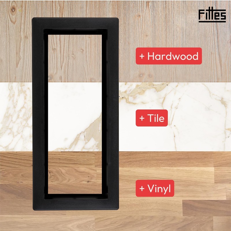 Fittes Framed Floor Vent [Lite] - 4"x10" - Matte Black
