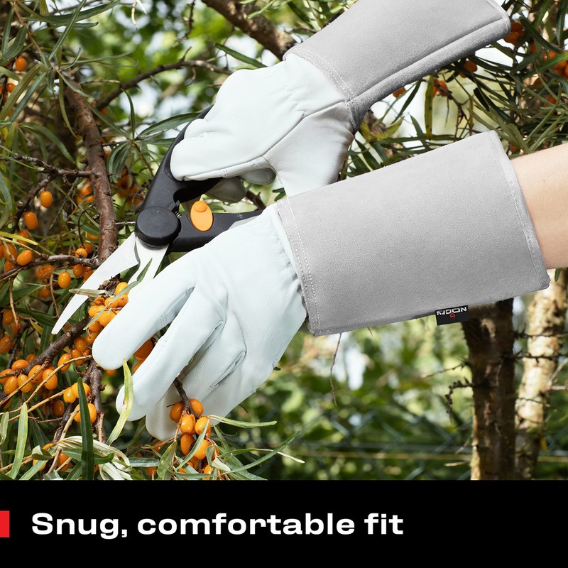 NoCry Leather Gardening Gloves for Men and Women - Thorn