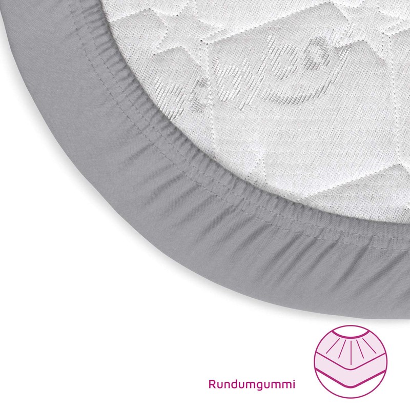 Babybay XXL Jersey Cover for bedside sleeper Cot, Grey