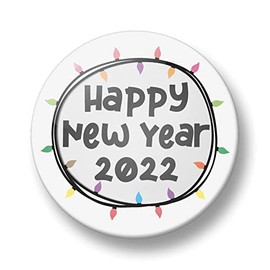 Christmas Pin Button Badge, 32mm, Christmas Badges, Christmas Gift, Merry Xmas, Happy New Year (Happy New Year 2022)