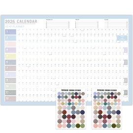 2026 Wall Calendar - Yearly Wall Calendar 2026, January 2026 - December 2026, 20.5"X 30" (Open), Full Year Calendar One Page, Annual Year Calendar with Stickers, Premium Paper, Holidays