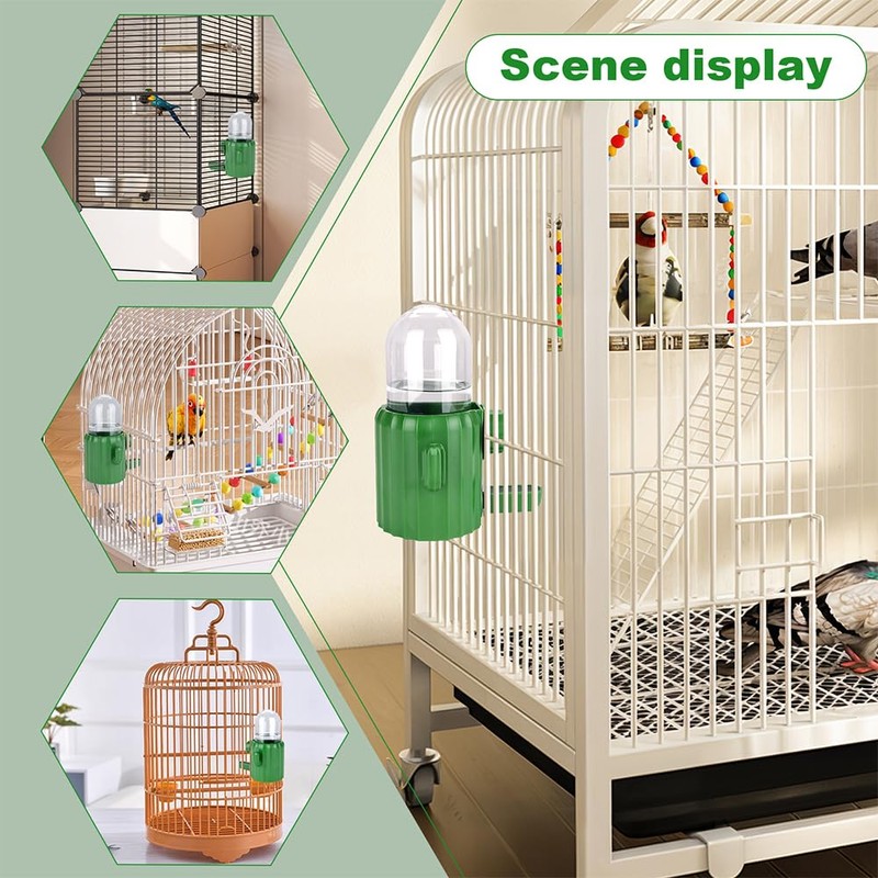 Automatic Bird Cage Water Dispenser - Cactus No-Spill Feeder for