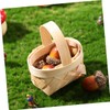 SHOWERORO 8pcs Handwoven Mini Baskets Wooden Picnic and Fruit Baskets