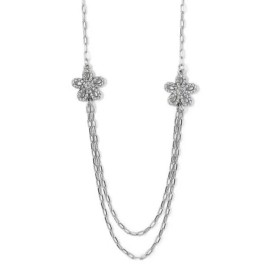 Brighton NWTag Brighton ILLUMINA DAISY Multi Chain Crystal Silver Necklace MSRP $108