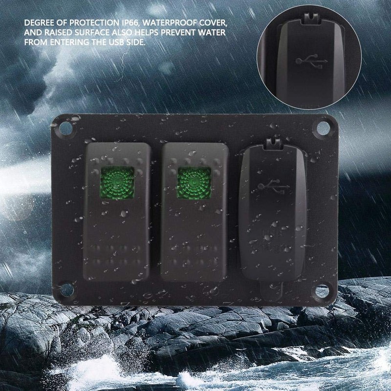 2 Gang Rocker Switch Panel with 45 Pattern Stickers, Keenso