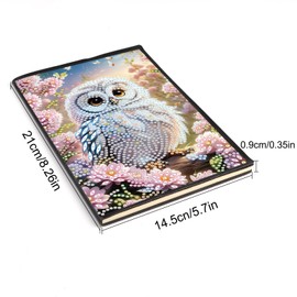 DCIDBEI Diamond Painting Notebook Owl A5 Blank Diamond Painting Notebooks Writing Pad Diamond Art Journals Diamond Art Notebooks and Journals Daily Sketchbook Diary Birthdays 50 Sheets