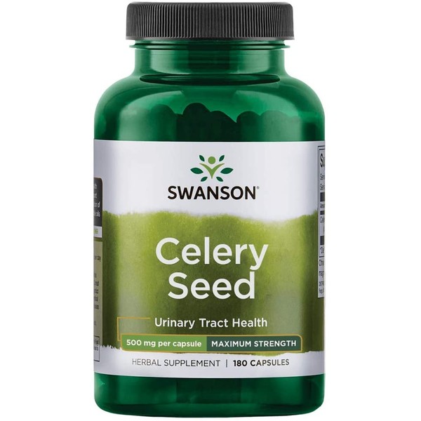 Swanson Celery Seed Extract (Cellery) Urinary Health Antioxidant Support Phytochemicals Volatile Oils Supplement Maximum Strength 500 mg 180 Capsules