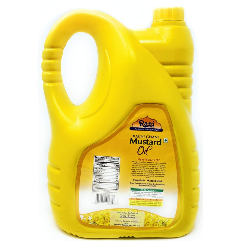 Rani Mustard Oil (Kachi Ghani) 169 Ounce (5 Liter) NON-GMO