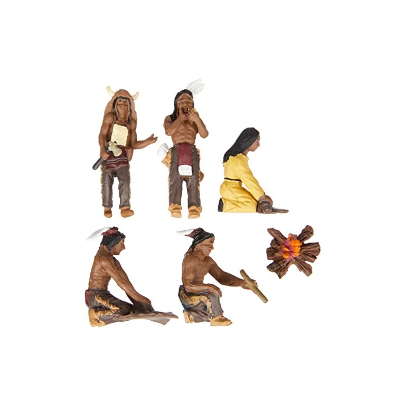 Woodland Scenics SP4443 1.5-Inch Scene Setters Figurine, Native Americans, 5/Pack